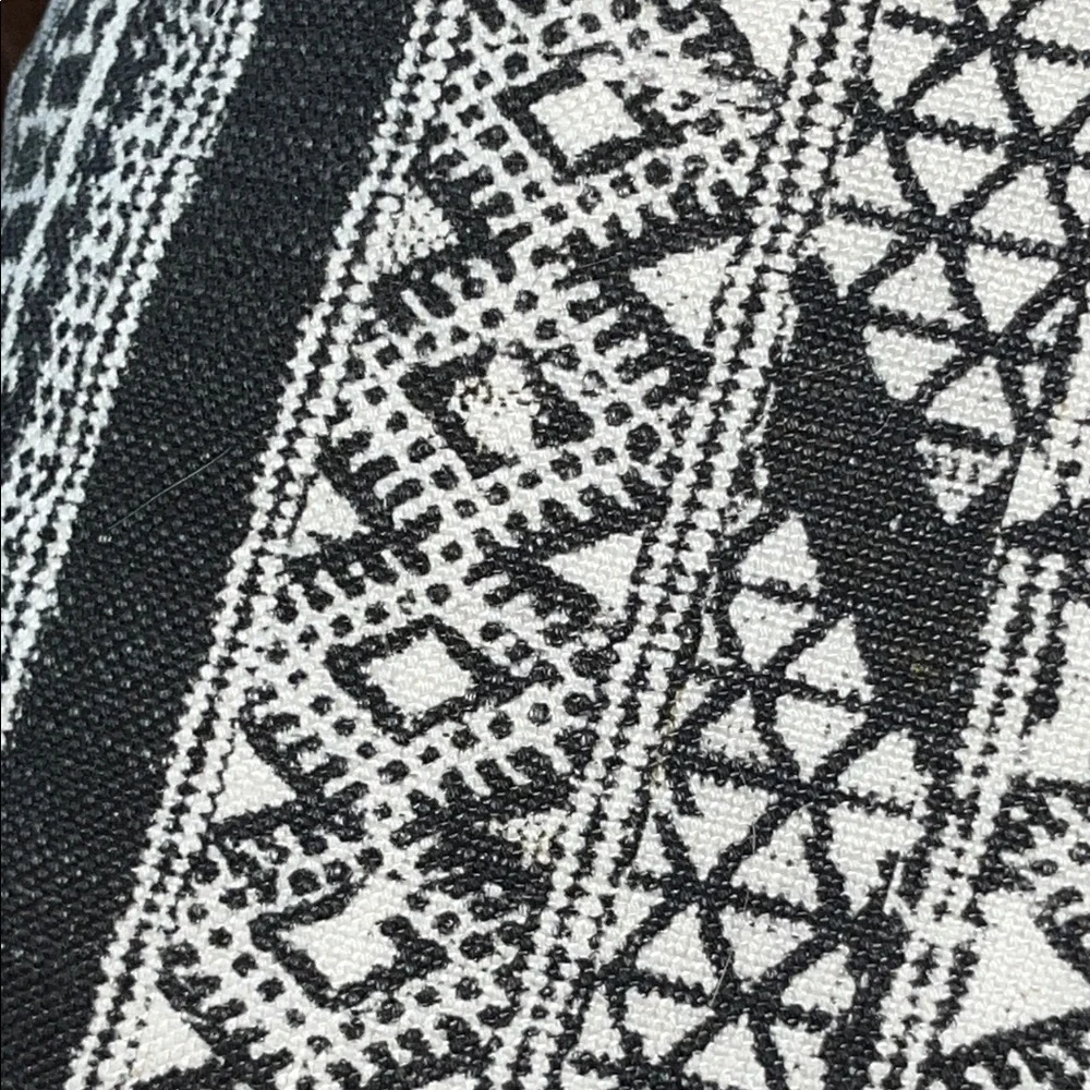 Restoration Hardware Black and White Patterned Down Throw Pillow
